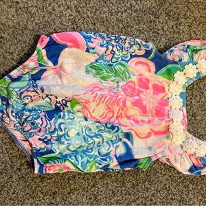 Lilly Pulitzer Pink and Blue Floral Fabric